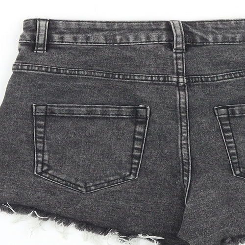 Tezenis Womens Grey 100% Cotton Cut-Off Shorts Size 27 in L3 in Regular Zip
