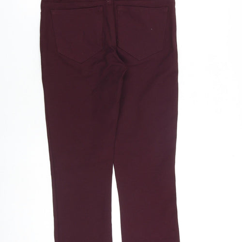 Jigsaw Womens Red Viscose Trousers Size 8 L27 in Regular Zip