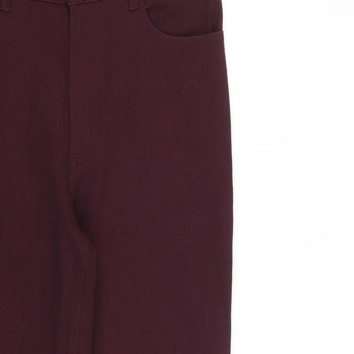 Jigsaw Womens Red Viscose Trousers Size 8 L27 in Regular Zip