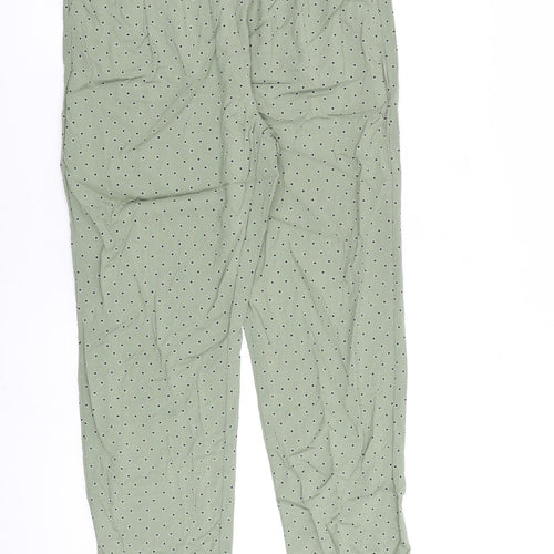 Marks and Spencer Womens Green Polka Dot Viscose Trousers Size 10 L30 in Regular - Floral