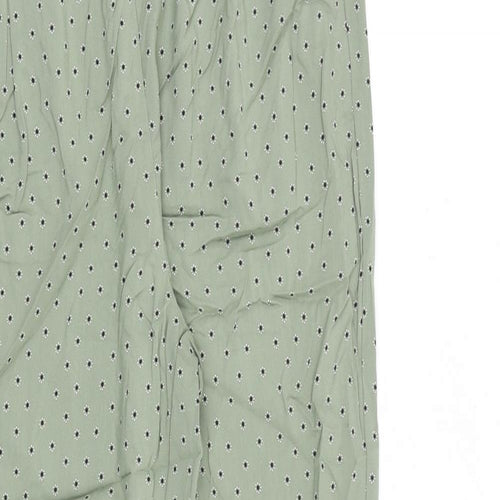 Marks and Spencer Womens Green Polka Dot Viscose Trousers Size 10 L30 in Regular - Floral