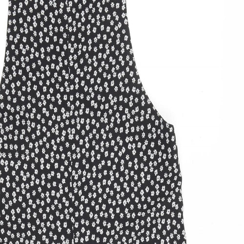 New Look Womens Black Floral Polyester Jumpsuit One-Piece Size 8 L21 in Pullover