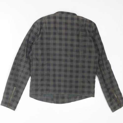 YMC Womens Grey Geometric Jacket Size 10 Zip