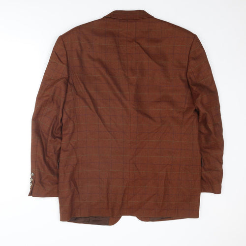 Blacks Mens Brown Check Wool Jacket Suit Jacket Size 46 Regular