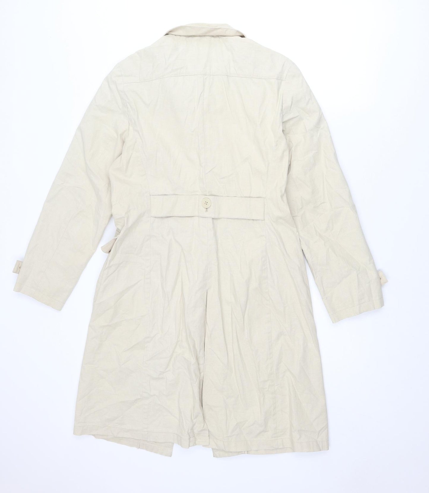 JFW Womens Beige Rain Coat Coat Size 10 Button