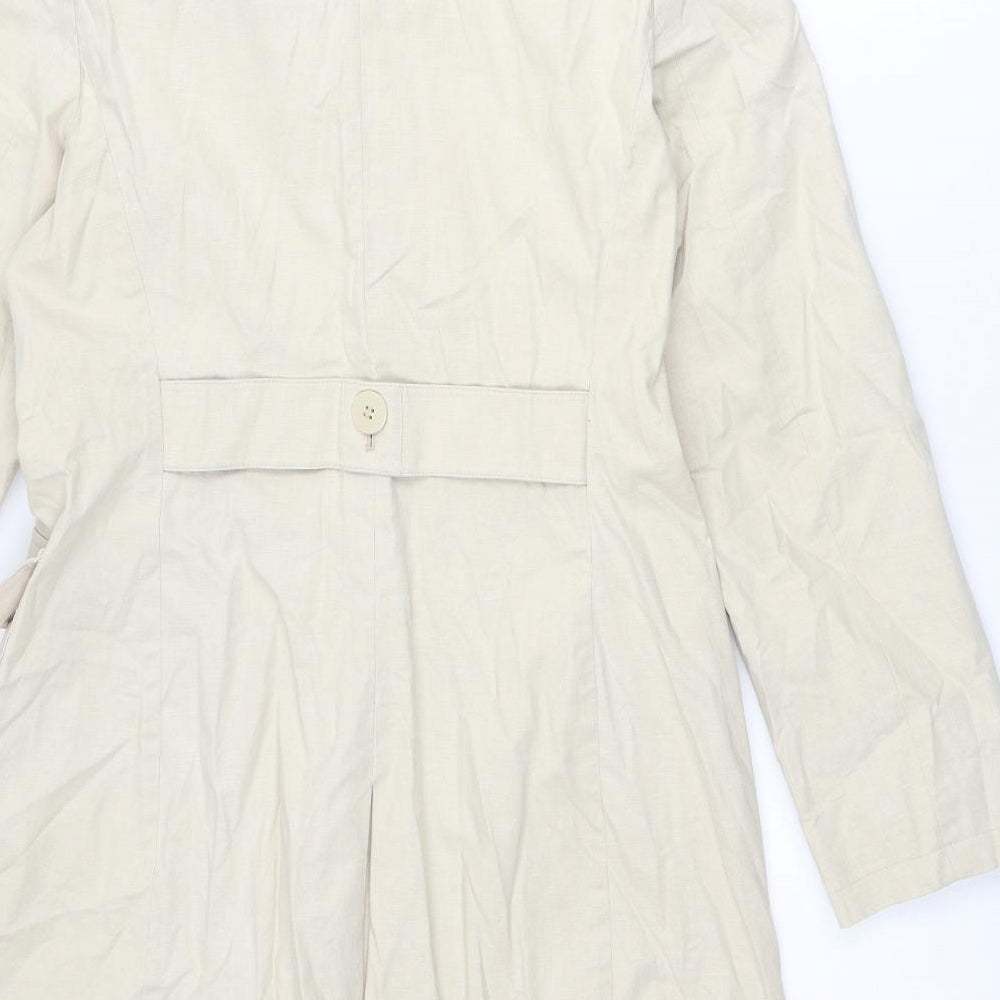 JFW Womens Beige Rain Coat Coat Size 10 Button