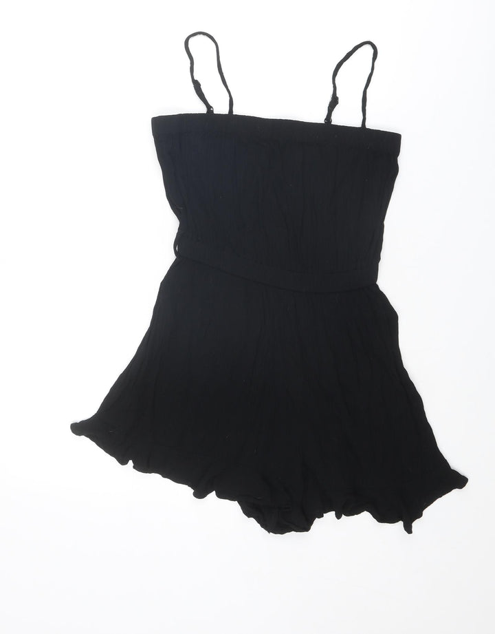 ASOS Womens Black Viscose Playsuit One-Piece Size 8 L3 in Pullover