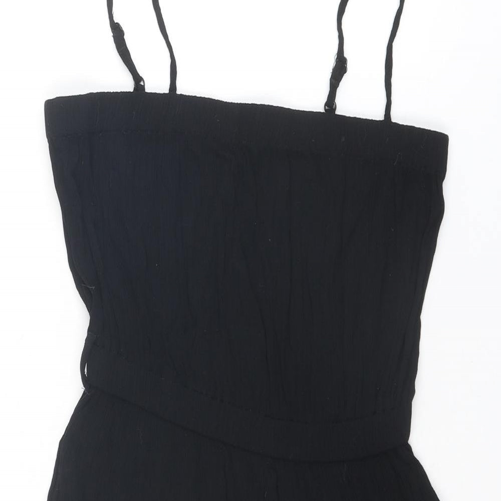ASOS Womens Black Viscose Playsuit One-Piece Size 8 L3 in Pullover