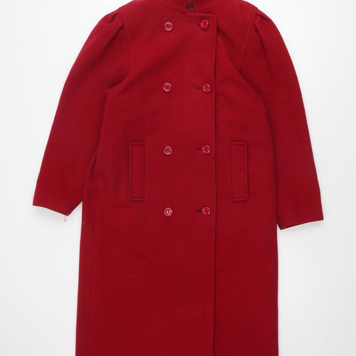 NuAge Womens Pink Overcoat Coat Size 10 Button