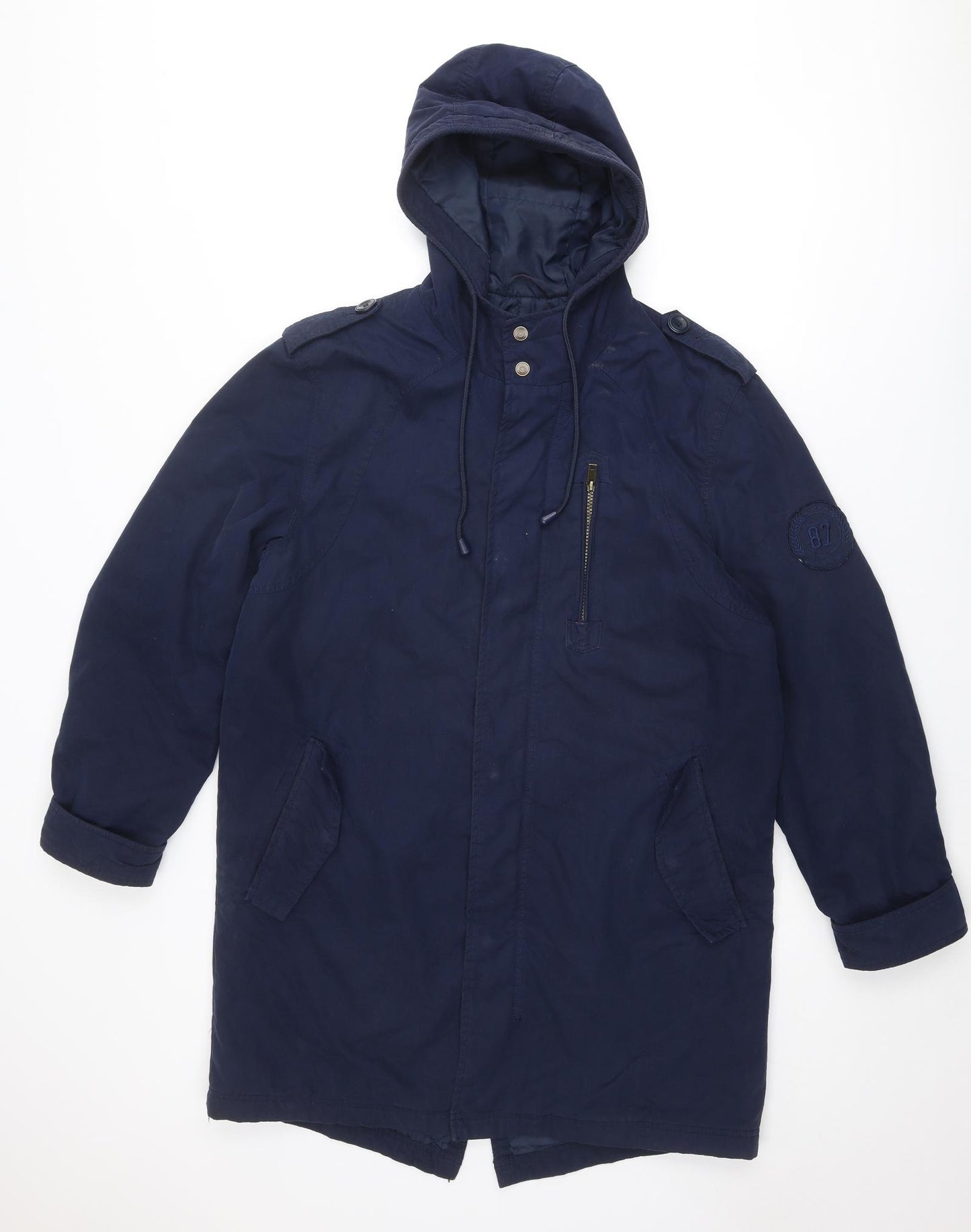 Cotton Traders Mens Blue Windbreaker Coat Size M Zip