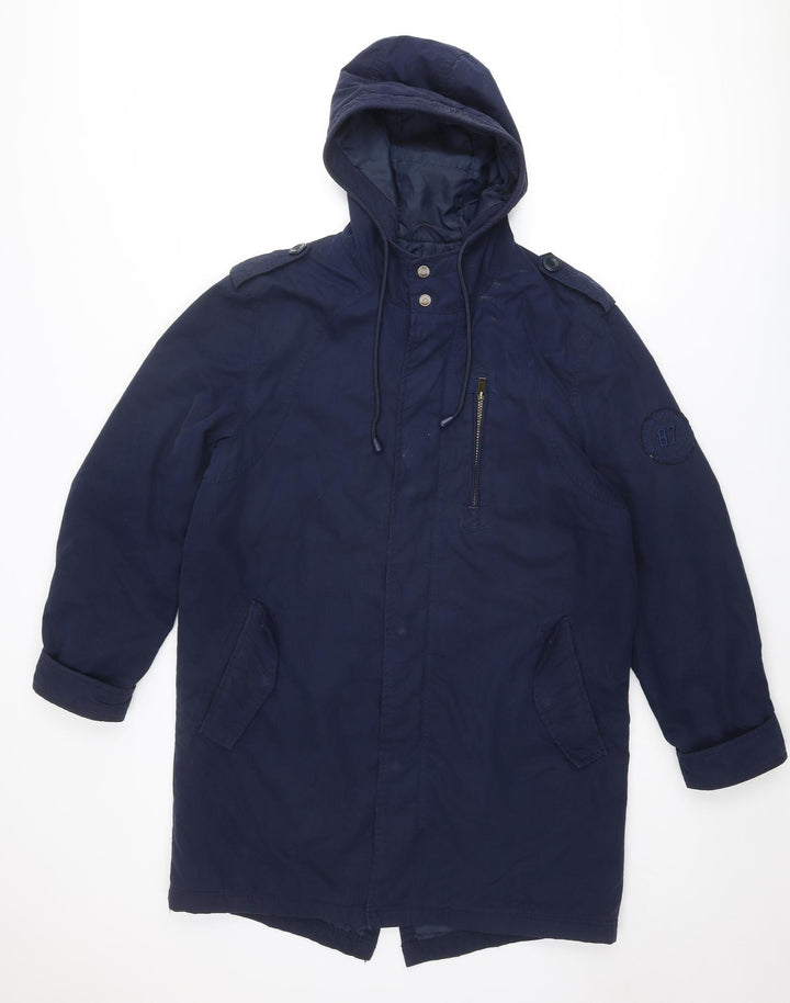 Cotton Traders Mens Blue Windbreaker Coat Size M Zip