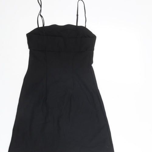 Silence + Noise Womens Black Viscose Tank Dress Size S Square Neck Pullover