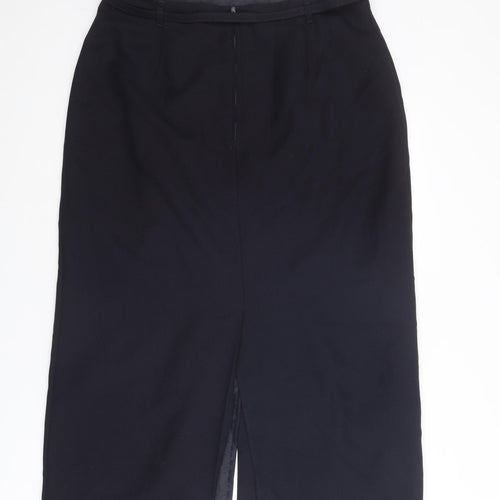 St Michael Womens Blue Polyester A-Line Skirt Size 20 Zip - Belt included