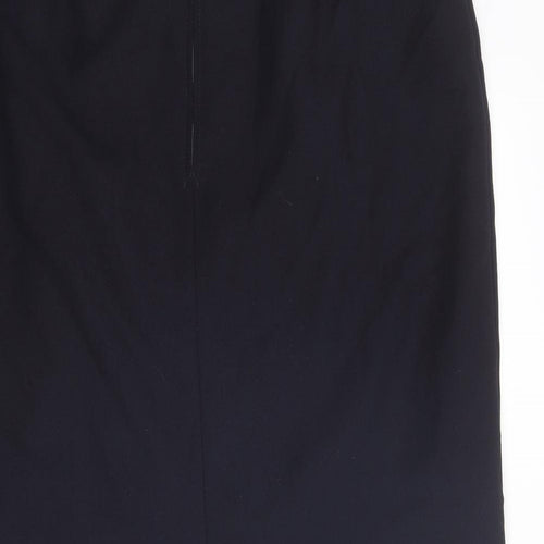 St Michael Womens Blue Polyester A-Line Skirt Size 20 Zip - Belt included