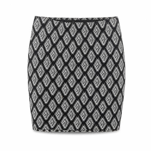 EDC Womens Black Argyle/Diamond Cotton Bandage Skirt Size S