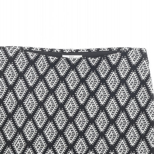 EDC Womens Black Argyle/Diamond Cotton Bandage Skirt Size S