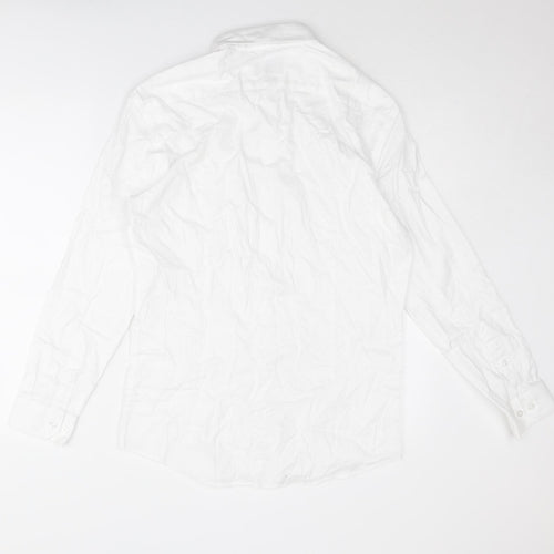Guthrie & Valentine Mens White Polyester Button-Up Size 15.5 Collared Button