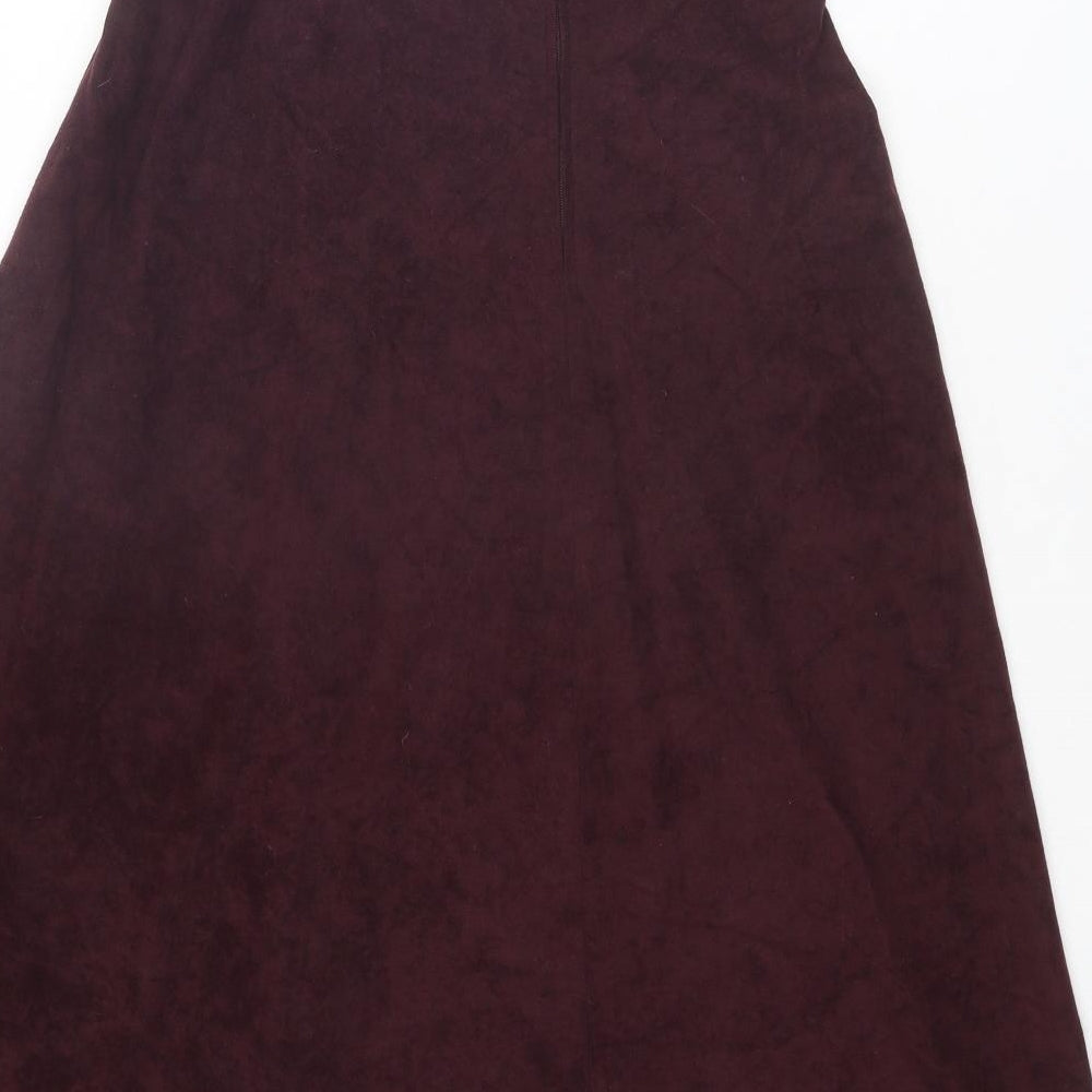 C&A Womens Purple Polyester Swing Skirt Size 10 Zip