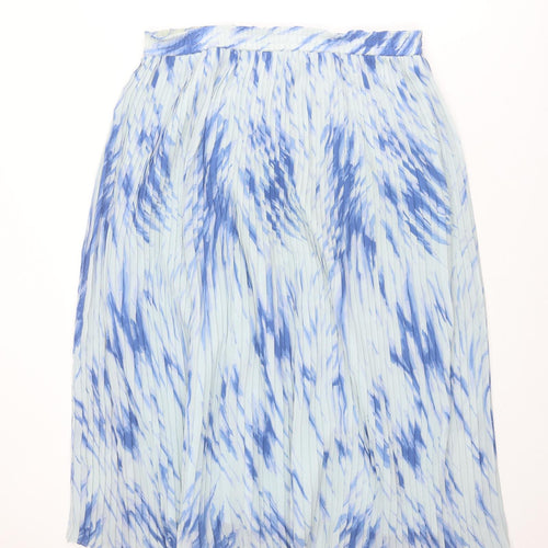 Kaleidoscope Womens Blue Geometric Polyester Pleated Skirt Size 14