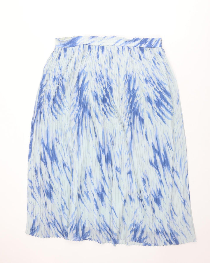 Kaleidoscope Womens Blue Geometric Polyester Pleated Skirt Size 14