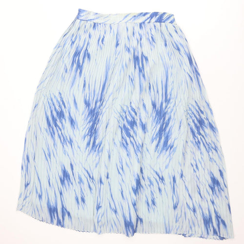 Kaleidoscope Womens Blue Geometric Polyester Pleated Skirt Size 14