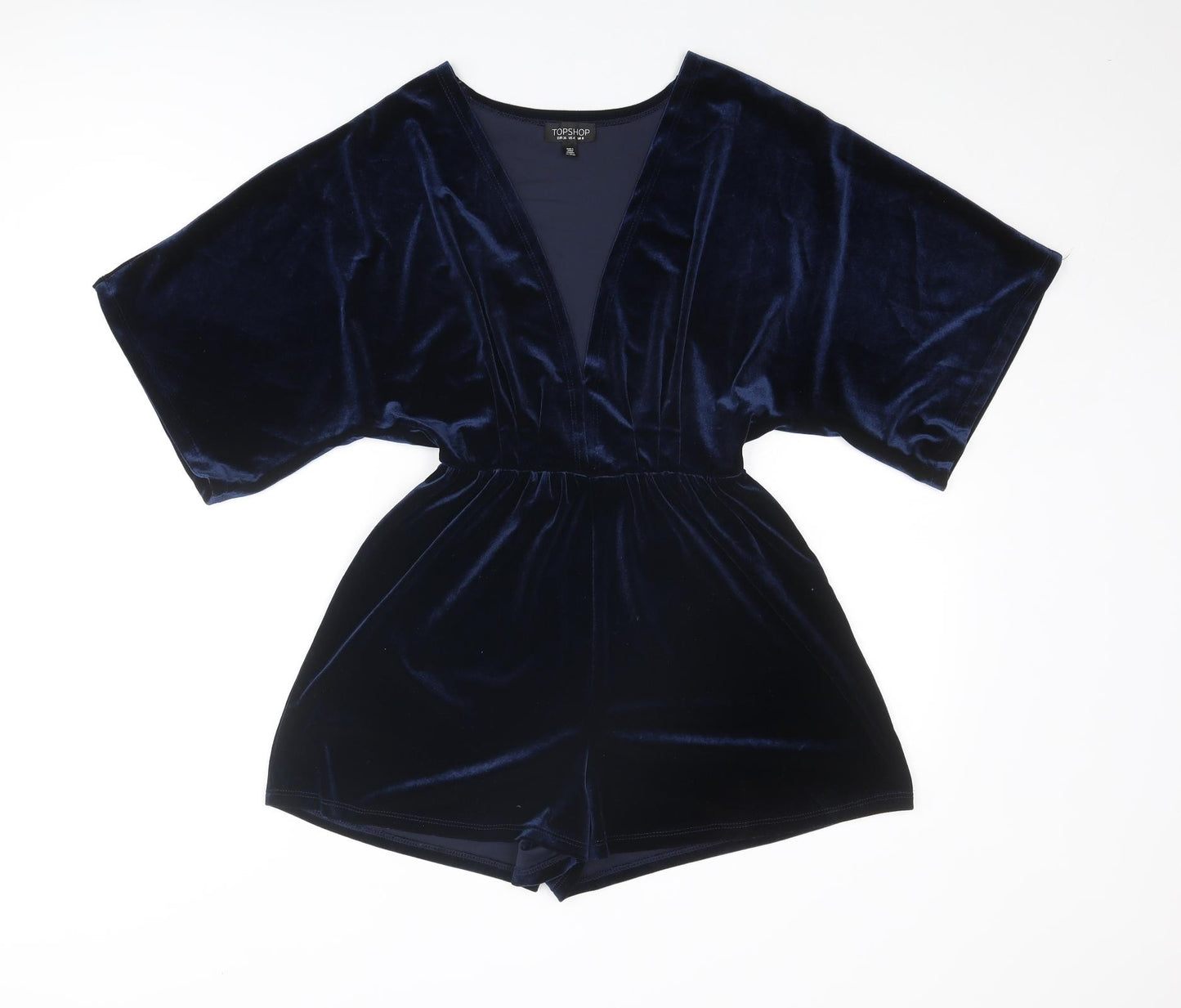 Topshop Womens Blue Polyester Playsuit One-Piece Size 8 L3 in Pullover