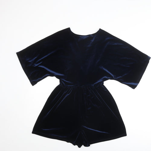 Topshop Womens Blue Polyester Playsuit One-Piece Size 8 L3 in Pullover