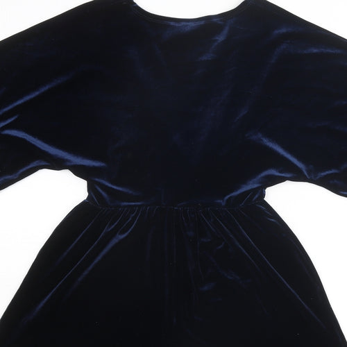 Topshop Womens Blue Polyester Playsuit One-Piece Size 8 L3 in Pullover