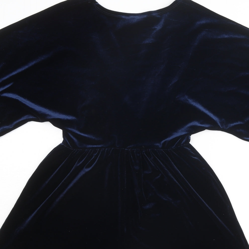 Topshop Womens Blue Polyester Playsuit One-Piece Size 8 L3 in Pullover