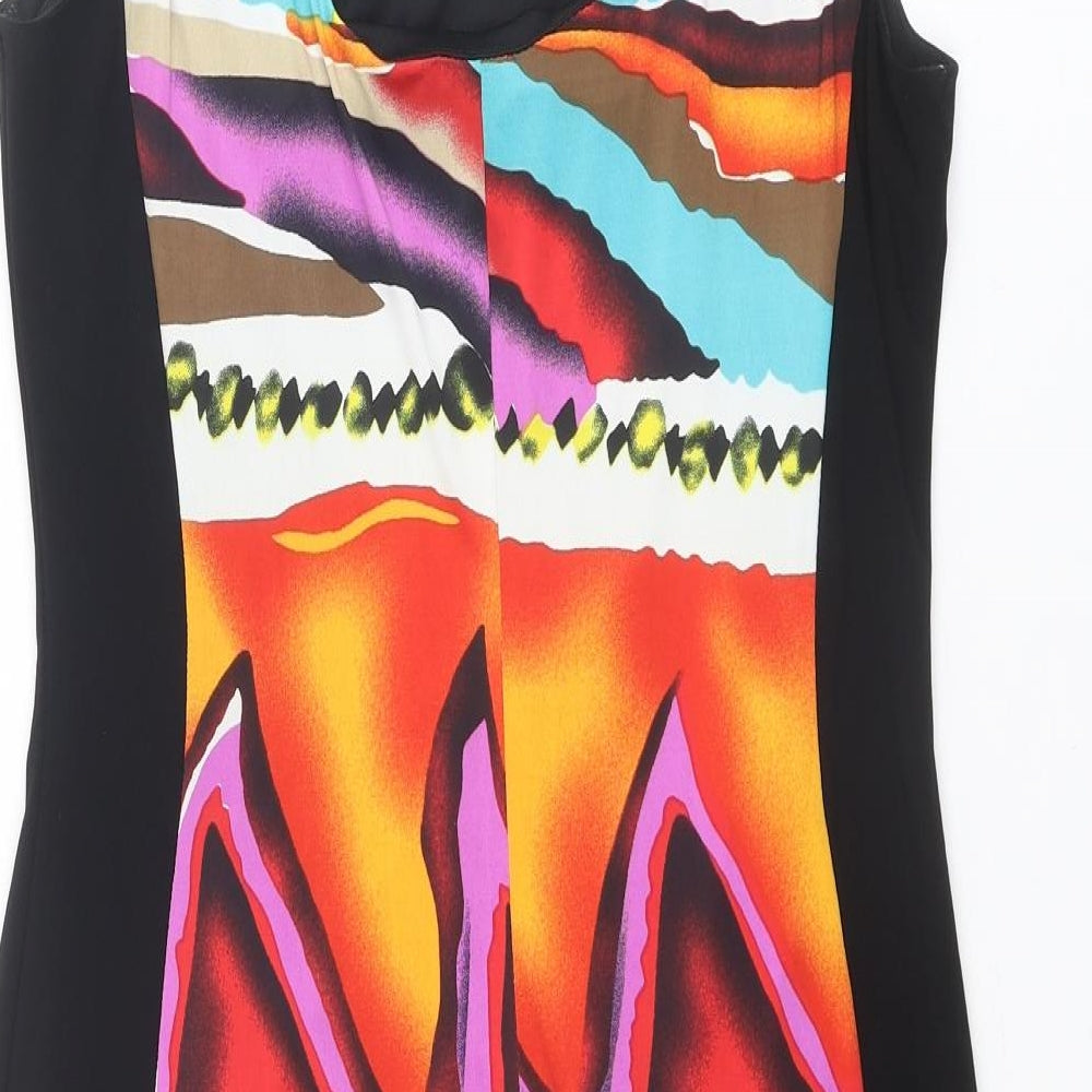 Frank Lyman Womens Multicoloured Geometric Polyester A-Line Size 10 Round Neck Pullover