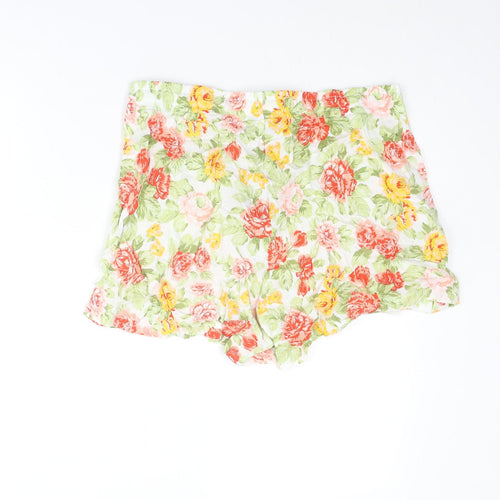 Avenue Womens Multicoloured Floral Viscose Basic Shorts Size 12 L3 in Regular Drawstring