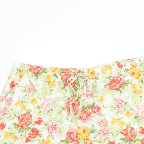 Avenue Womens Multicoloured Floral Viscose Basic Shorts Size 12 L3 in Regular Drawstring