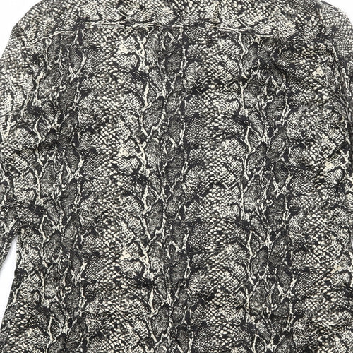 Zara Womens Multicoloured Animal Print Viscose Basic Button-Up Size S Collared - Snake Skin Print