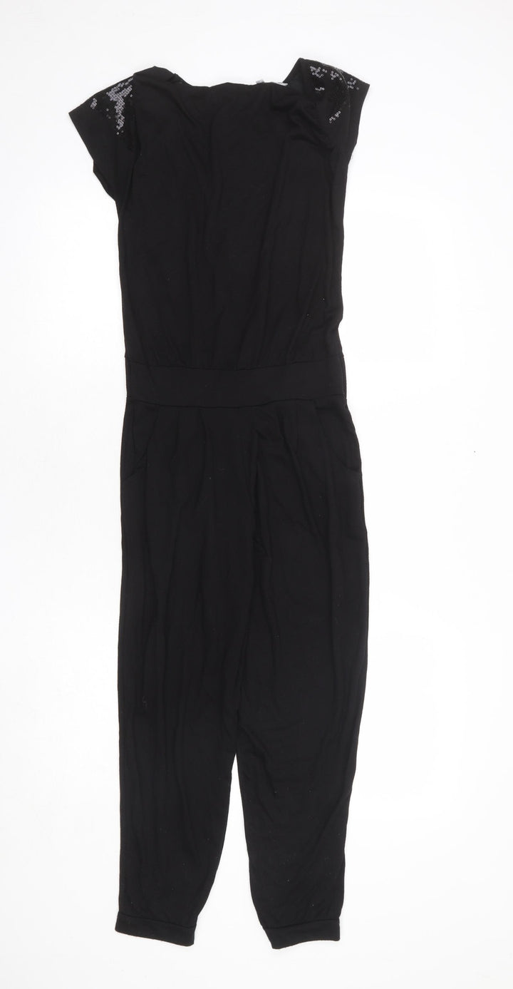 Red Herring Girls Black Polyester Jumpsuit One-Piece Size 11 Years L23 in Button