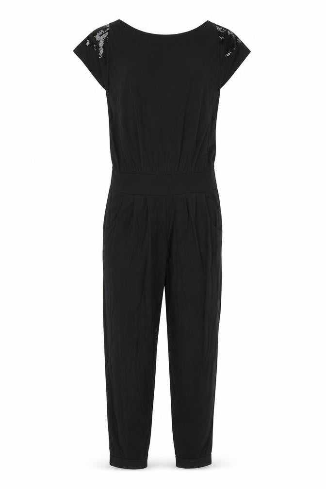 Red Herring Girls Black Polyester Jumpsuit One-Piece Size 11 Years L23 in Button