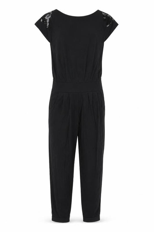 Red Herring Girls Black Polyester Jumpsuit One-Piece Size 11 Years L23 in Button