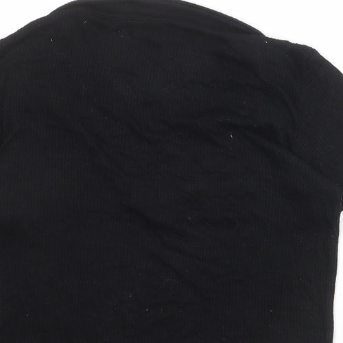 Urban Outfitters Womens Black Viscose Basic T-Shirt Size L Scoop Neck