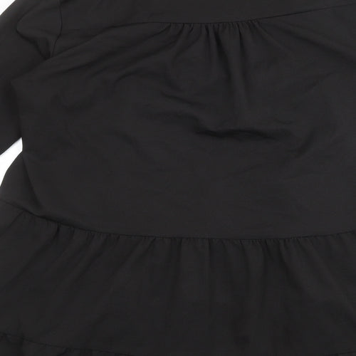 Cameo Rose Womens Black Polyester A-Line Size 12 V-Neck Pullover