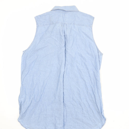Gap Womens Blue 100% Cotton Basic Button-Up Size S Collared