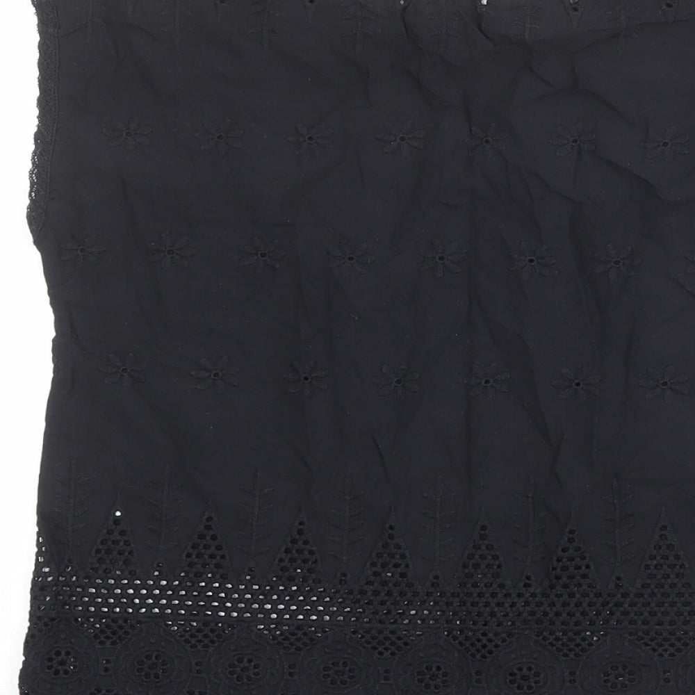 Levi's Womens Black Polyester Basic Tank Size XS Round Neck