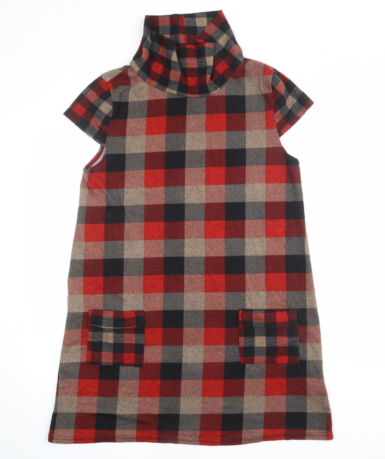 Izabel London Womens Multicoloured Geometric Polyester A-Line Size 16 Roll Neck Pullover
