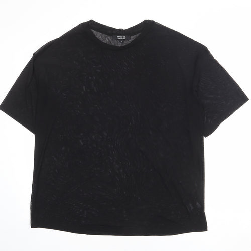 Simply Be Womens Black Polyamide Basic T-Shirt Size 14 Round Neck
