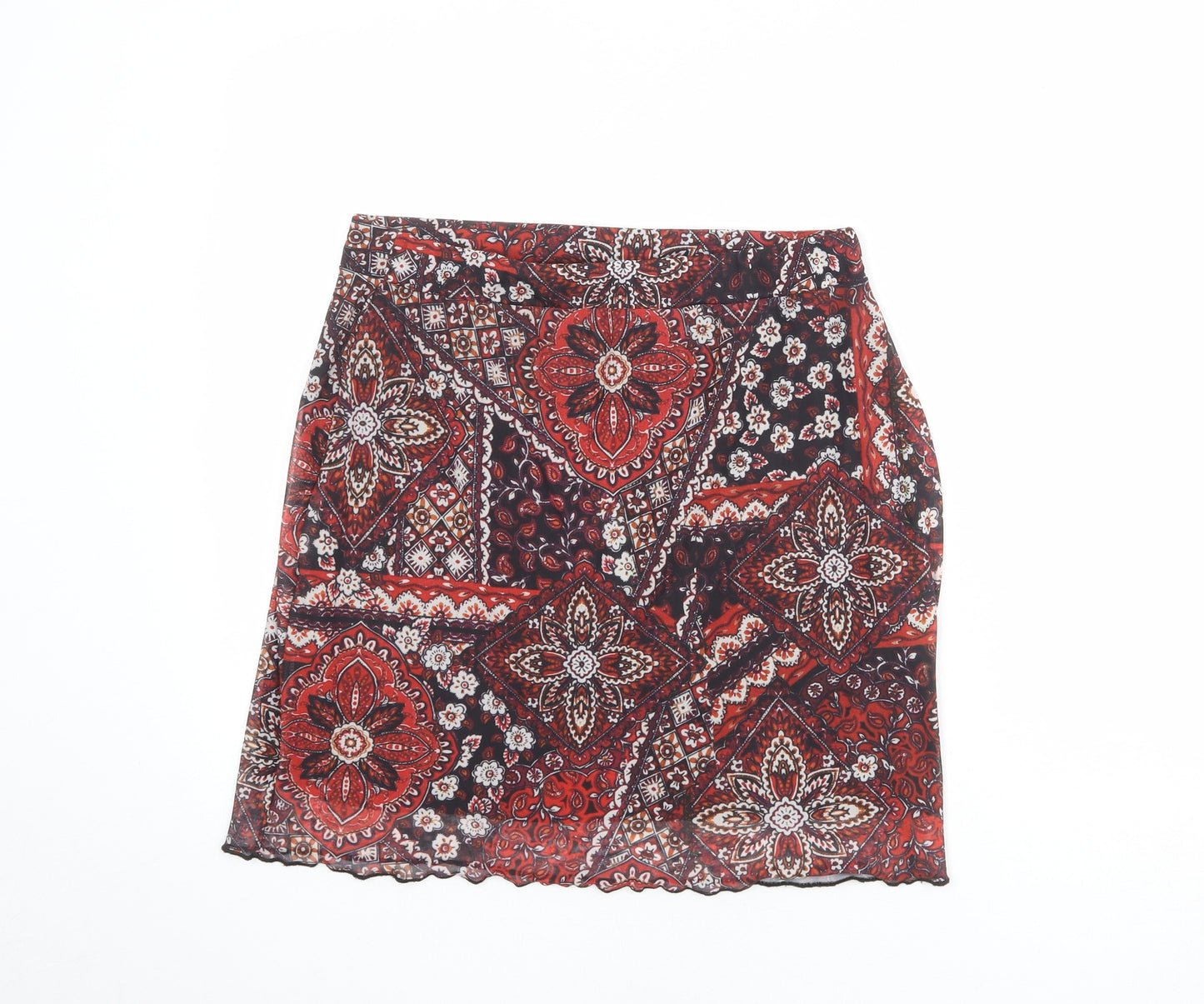 Daisy Street Womens Multicoloured Geometric Polyester A-Line Skirt Size 16