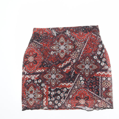 Daisy Street Womens Multicoloured Geometric Polyester A-Line Skirt Size 16