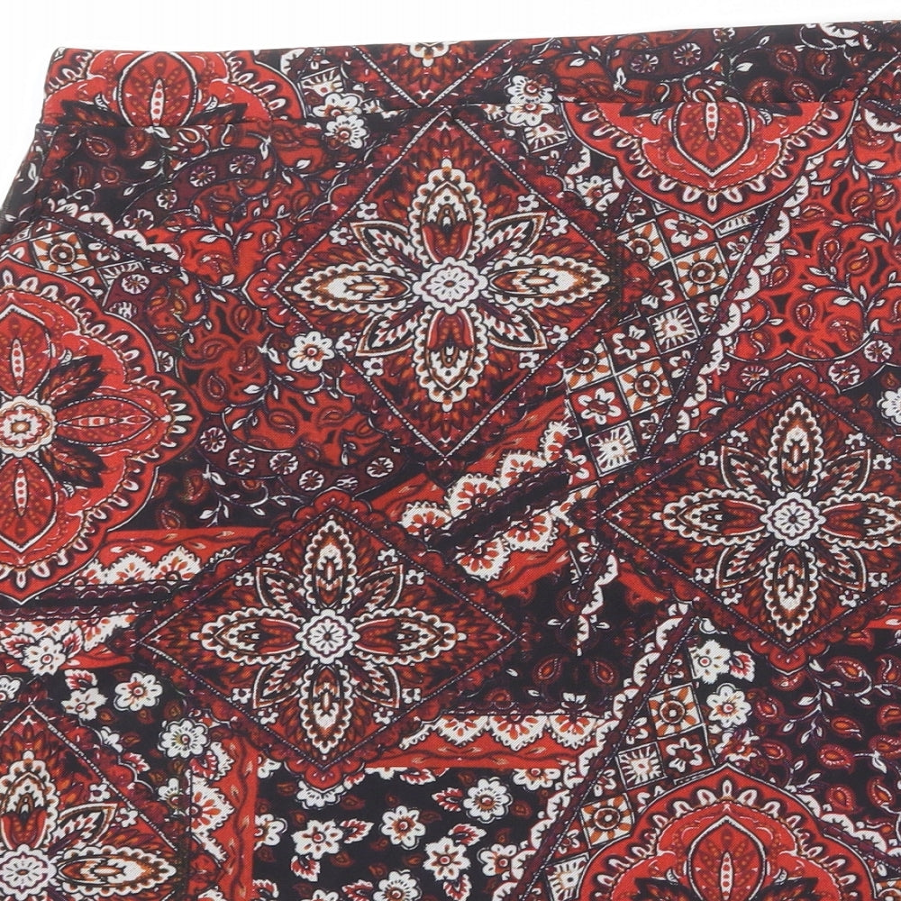 Daisy Street Womens Multicoloured Geometric Polyester A-Line Skirt Size 16