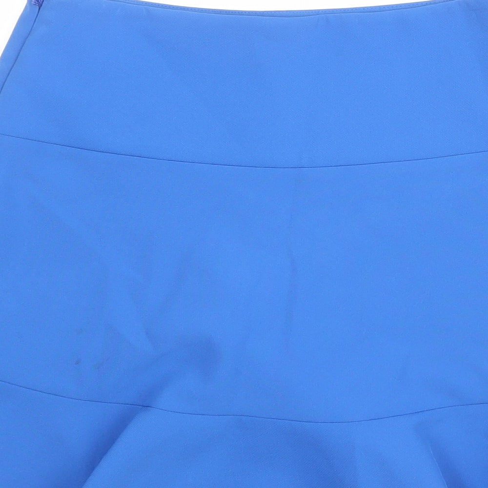 Reiss Womens Blue Polyester Swing Skirt Size 8 Zip
