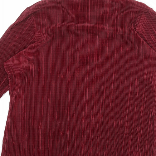 Amber Womens Red Polyester Basic T-Shirt Size 22 Collared