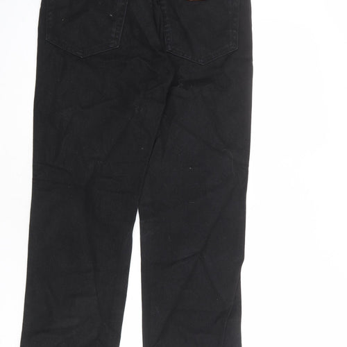 Wrangler Mens Black Cotton Straight Jeans Size 30 in L30 in Regular Zip