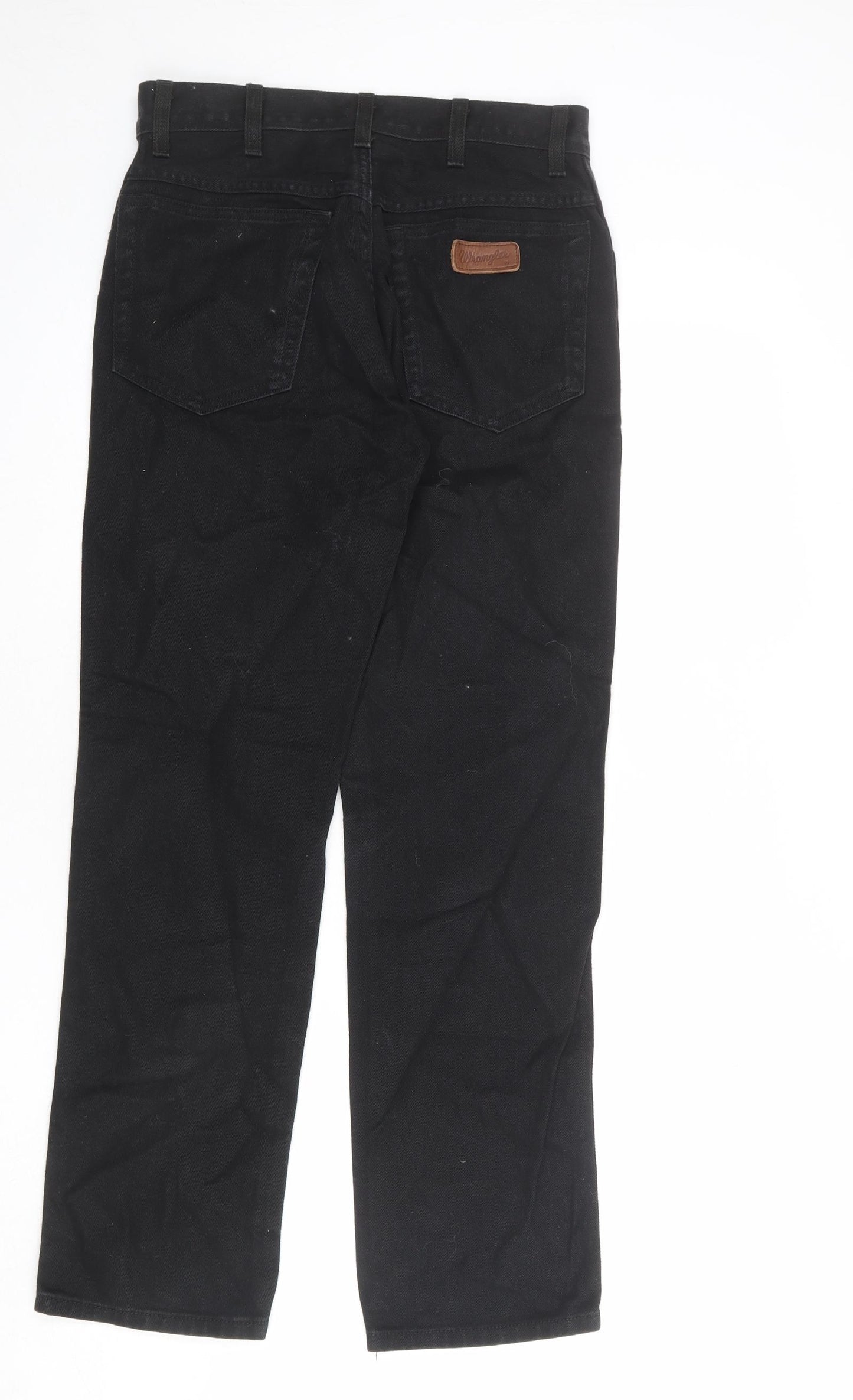 Wrangler Mens Black Cotton Straight Jeans Size 30 in L30 in Regular Zip