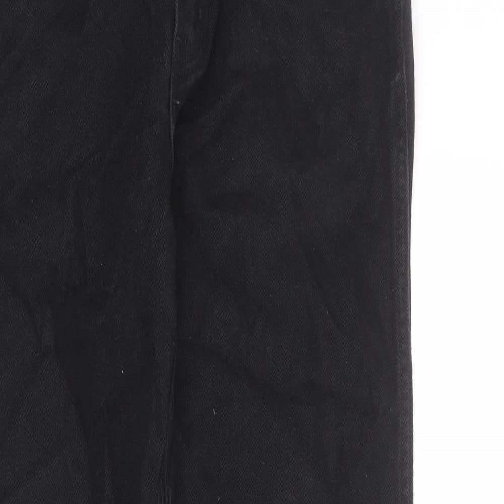 Wrangler Mens Black Cotton Straight Jeans Size 30 in L30 in Regular Zip
